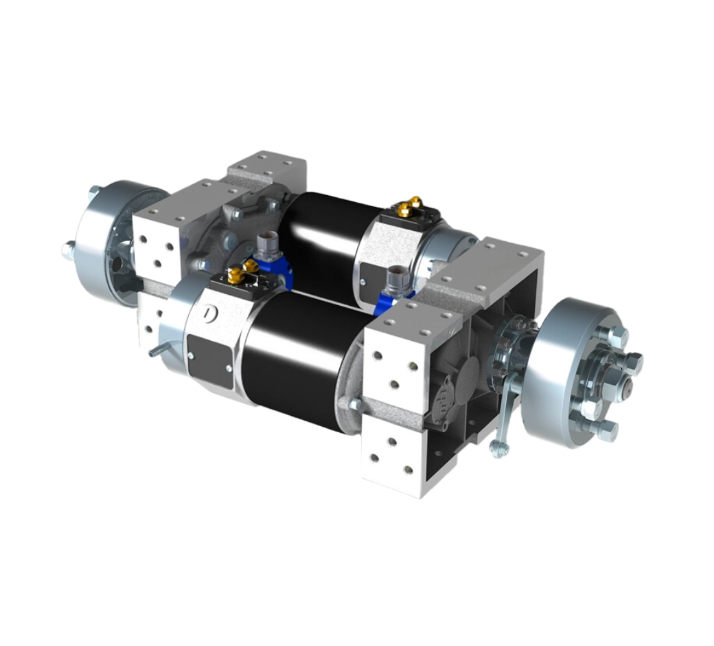 This is an image of the DD1 drum brake wheel drive manufactured by e-comer