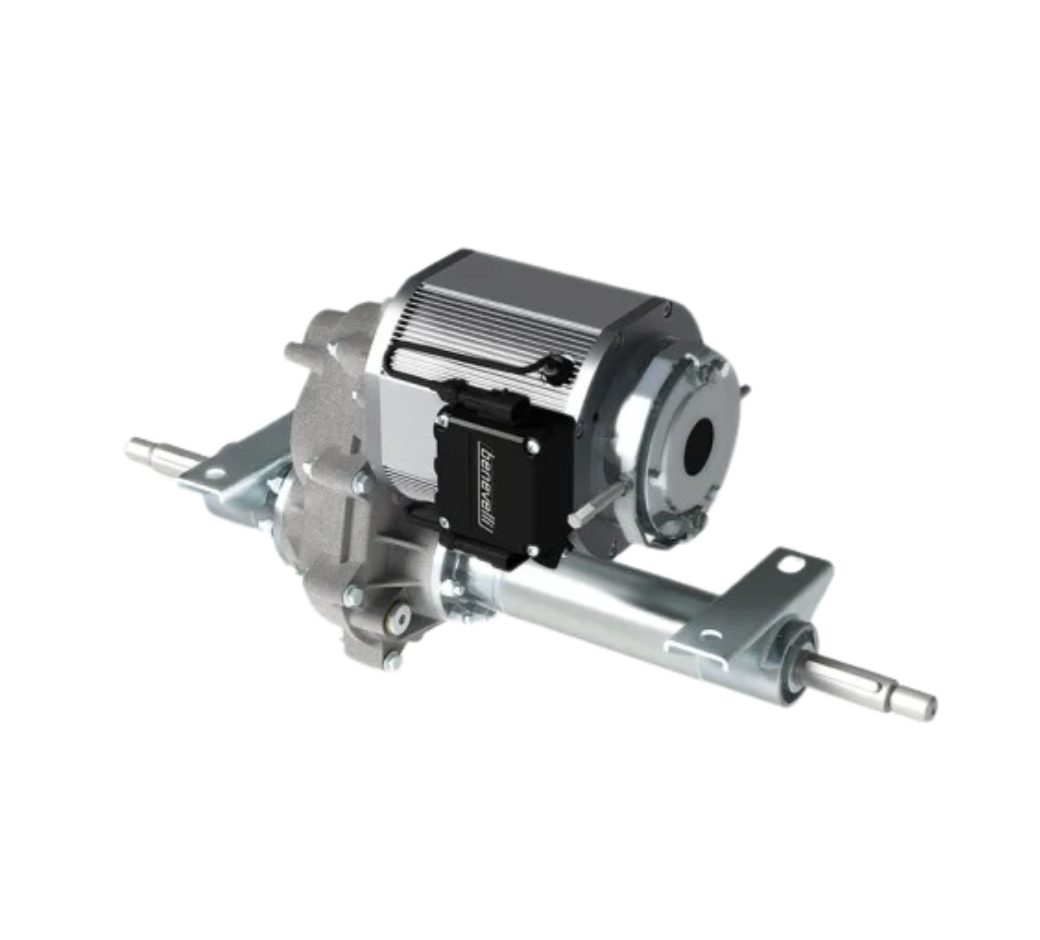 This is an image of the TX1 PLUS Keyed Shaft version electric trans-axle manufactured by e-comer