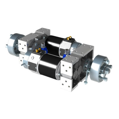 This is an image of the DD1 drum brake wheel drive manufactured by e-comer