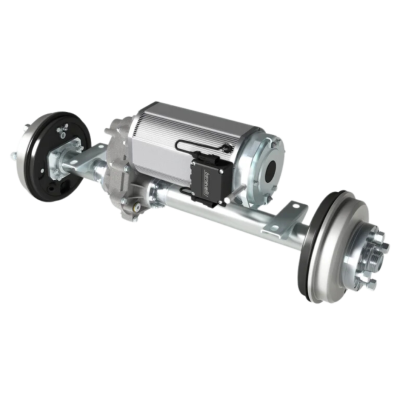 This is an image of the TX1 MAX Drum Brake version electric trans-axle manufactured by e-comer