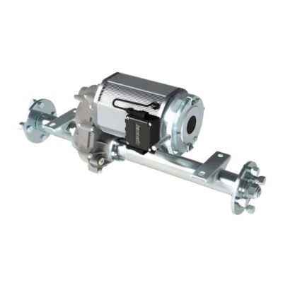 This is an image of the TX1 PLUS Wheel Hub version electric trans-axle manufactured by e-comer