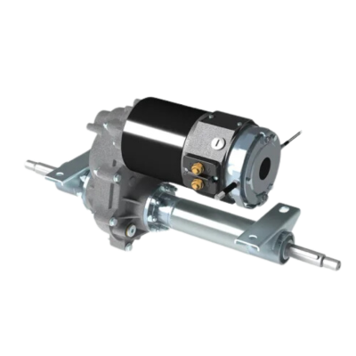 This is an image of the TX1 SERIES keyed shaft version electric trans-axle manufactured by e-comer