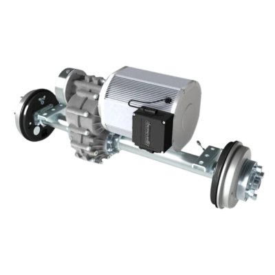 This is an image of the TX2 Drum Brake version electric trans-axle manufactured by e-comer